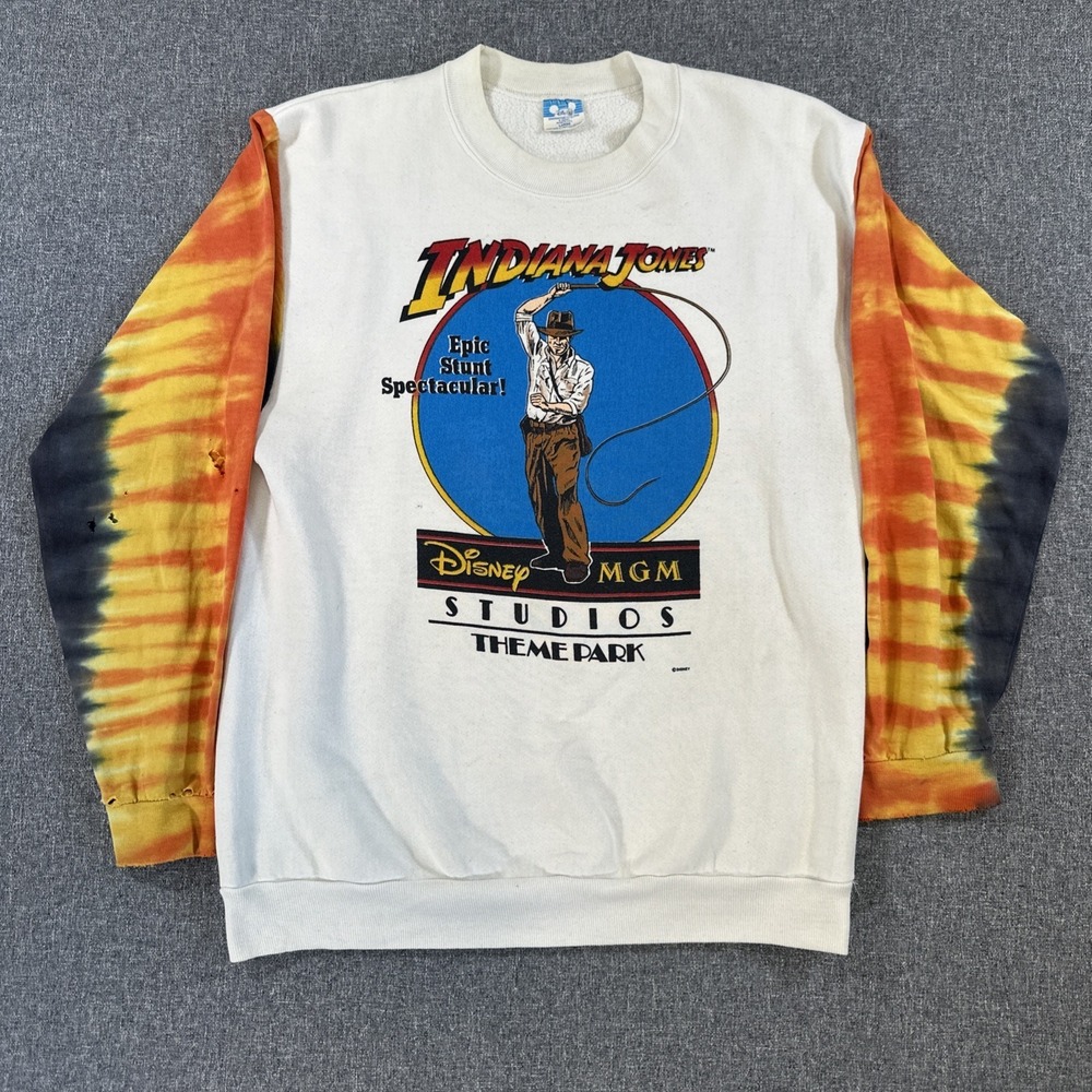 Vintage 80s Indiana Jones Disney MGM Studios Theme Park Sweatshirt Large USA